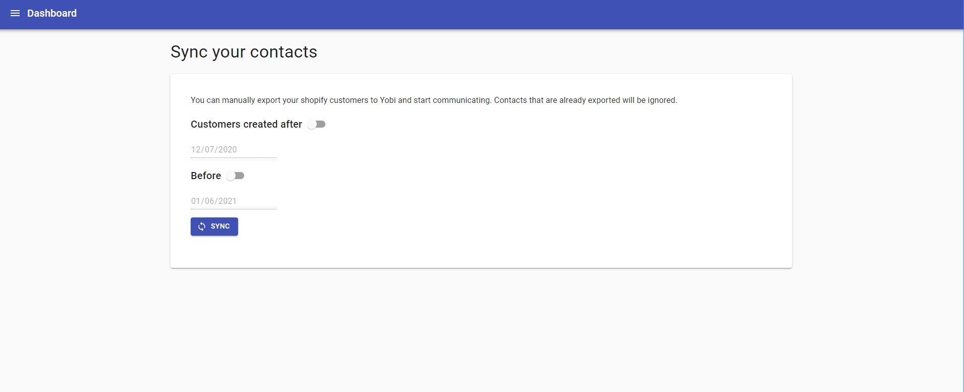 shopify yobi integration