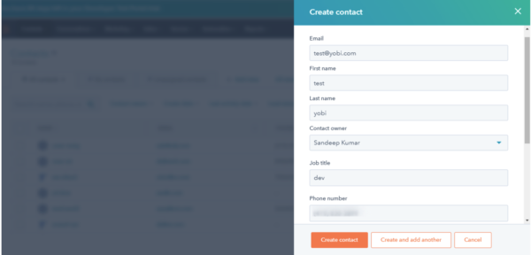 Create A Contact On Hubspot