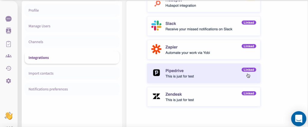 Integrate Pipedrive to Yobi