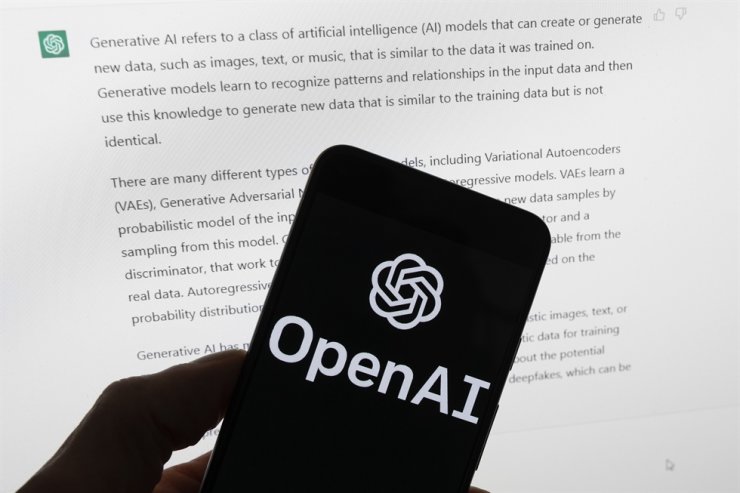 A mobile phone with OpenAI logo